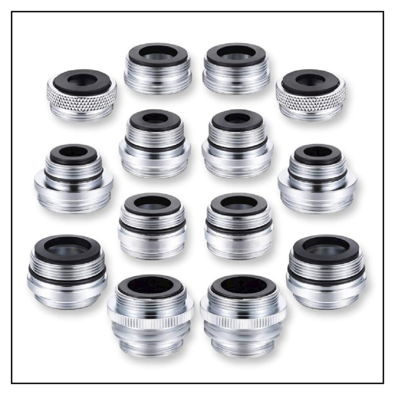 14 Pieces Brass Sink Faucet Adapter Kit for Water Filter, Ionizer, Hos