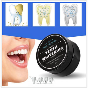 Teeth Whitening Activated Charcoal with Bamboo Toothbrush